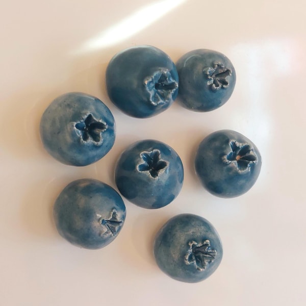 Blueberry Fridge Magnets • Handmade Small Ceramics • Cottagecore Kitchen Decor