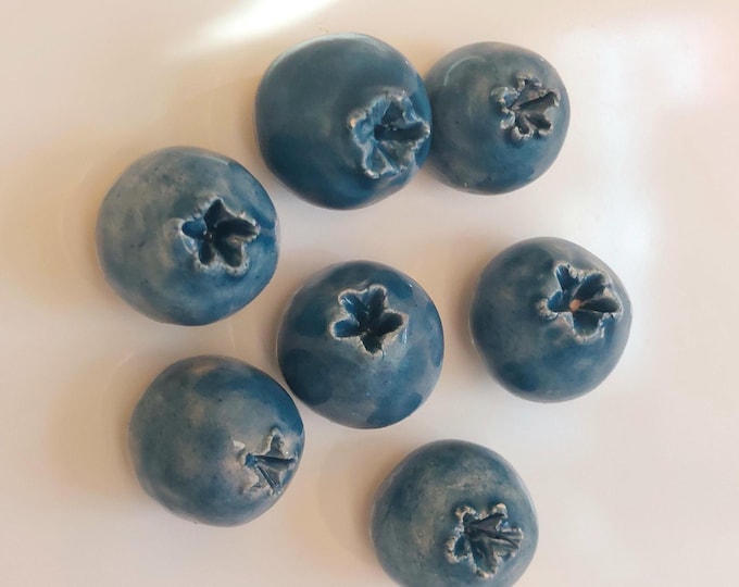Blueberry Fridge Magnets • Handmade Small Ceramics • Cottagecore Kitchen Decor