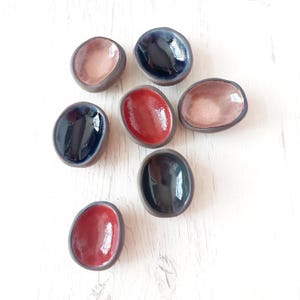 Black Ceramic Worry Stone • ADHD anti-stress pebble • Anxiety relief pocket charm • Relaxation stone