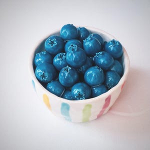 Ímãs de geladeira artesanais de cerâmica com mirtilos • Decoração de cozinha pequena em cerâmica estilo cottagecore • Presente para amantes da natureza e para o Dia das Mães • Estilo floresta