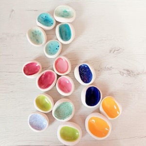 Handmade Ceramic Worry stone • Anxiety relief Pocket charm •