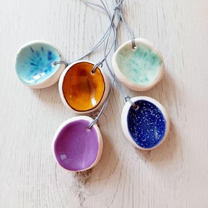 Handmade ceramic Worry stone •  Colorful Ceramic Comfort Stone • Pocket Fidget Charm • Unique Stress Reducer • Mindful Gift