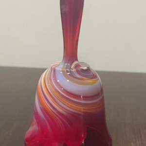 Vintage Ruby Gloss Slag Imperial Glass Bell/ Circa 1960s-1970s/ Marble Glass End-O-Day