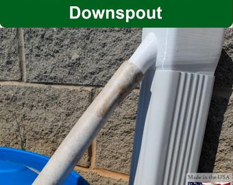 Rain Water Diverter for Aluminum Downspout: White 3D Printed ABS