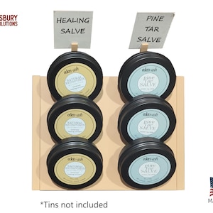 2 oz Tin Display Shelf – Countertop Retail Rack for Balms & Salves