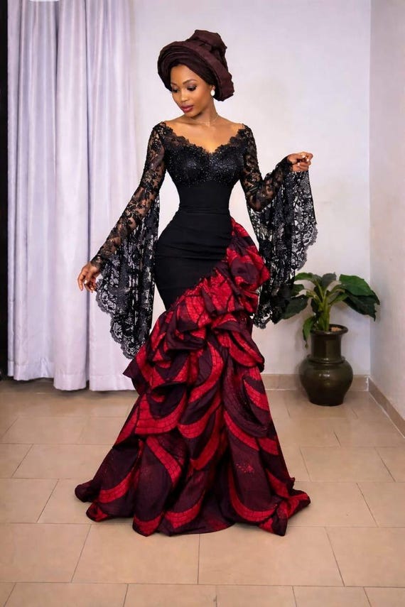 Africa Ankara dress, African women's outfit,Engagement outfit, thanksgiving outfit. Africa cultural attire, Ankara maxi dress, Ankara outfit