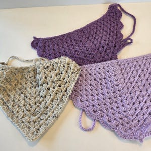 Crochet Bandana, Small Crochet Bandana, Bandana Hair Accessory, Boho Bandanas