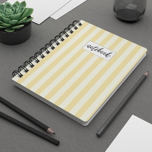 Charming Yellow Striped Spiral Journal | Perfect for Notes, Journaling, Gifts, and School Supplies