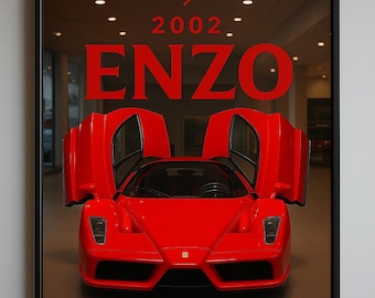 Ferrari Enzo Poster | Supercar Wall Art | Luxury Car Digital Print | Modern Room Decor
