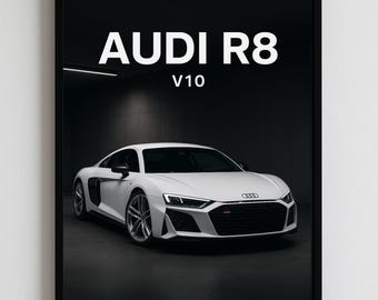 Audi R8 V10 Supercar Poster: Luxury Sports Car Art (Digital Download)