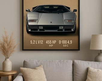 Lamborghini Countach Poster: Classic Supercar Wall Art (Digital Download)