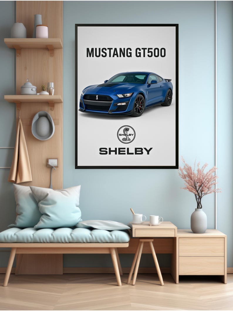 Ford Mustang Shelby GT500 Art Print: American Muscle Car Poster - Etsy