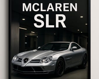 Mercedes-Benz McLaren SLR Poster | Luxury Supercar Wall Art | Modern Showroom Decor | Digital Download