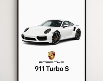 Porsche 911 Turbo S Poster | Digital Download | Sports Car Wall Art