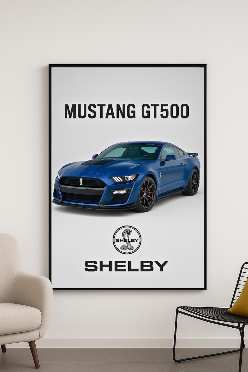 Ford Mustang Shelby GT500 Art Print: American Muscle Car Poster - Etsy