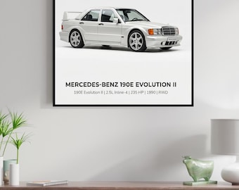 Mercedes-Benz 190E Evolution II Poster, Classic DTM Car Wall Art, Digital Download