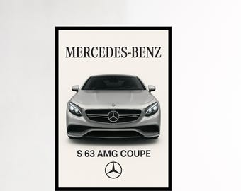 Póster del Mercedes AMG S63 Coupé: Arte mural de coches deportivos de lujo