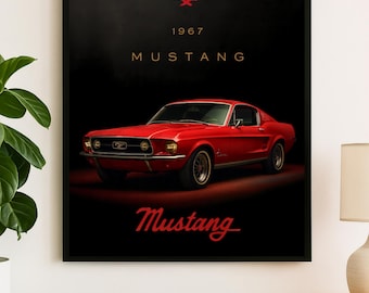 1967 Mustang Poster: Classic Muscle Car Wall Art (Digital Download)