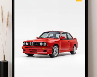 1986 BMW M3 E30 Poster, German Car Art, Digital Download