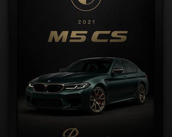 BMW M5 CS Framed Poster: Luxury Sports Car Wall Art