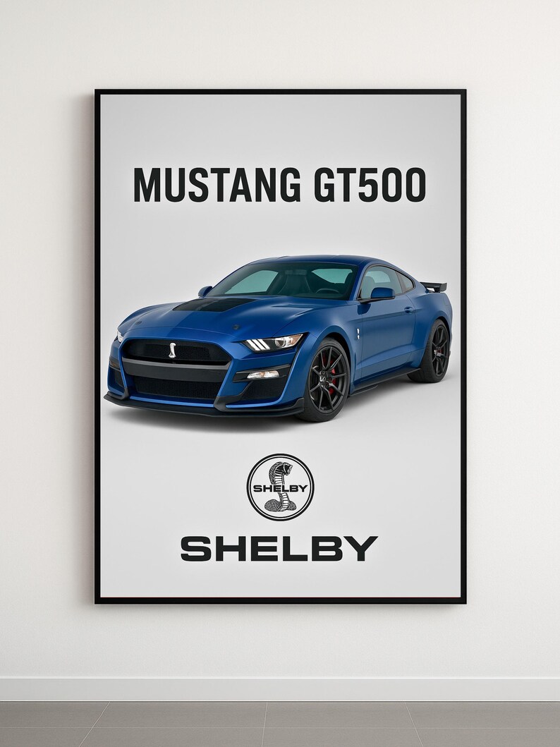 Ford Mustang Shelby GT500 Art Print: American Muscle Car Poster - Etsy