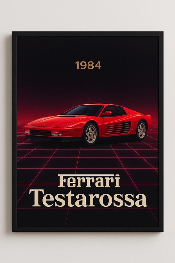 Ferrari Testarossa Poster: 80s Supercar Wall Art (digital Download