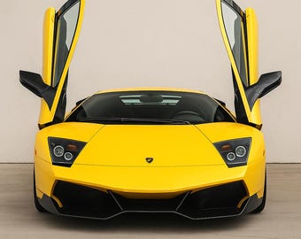 Lamborghini Murciélago Poster: Yellow Supercar Wall Art (Digital Download)