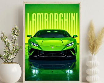 Huracan Supercar Poster | Italian Performance Car Wall Art | Digital Download