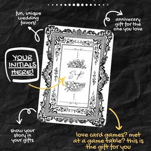 Custom Poker Cards Set - Unique Playing Cards for Wedding Favors, Anniversary Gifts, Personalized with Your Initials