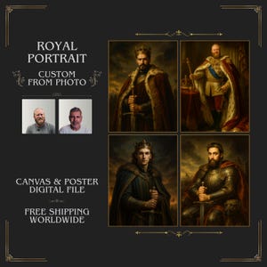 Custom Royal Portrait Oil Painting from Photo, Renaissance Portrait, Historical Royal Portrait, Royal Portrait, Custom Anniversary Gift