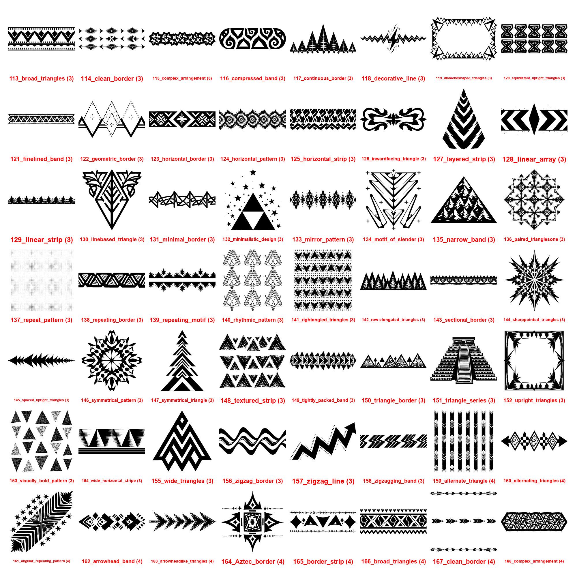 Aztec Triangle Border Patterns: SVG PNG Files for Cricut (commercial ...
