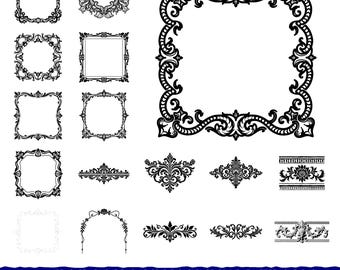 Baroque Ornamental Frame Collection: SVG PNG Files for Cricut (Commercial Use, Instant Download)