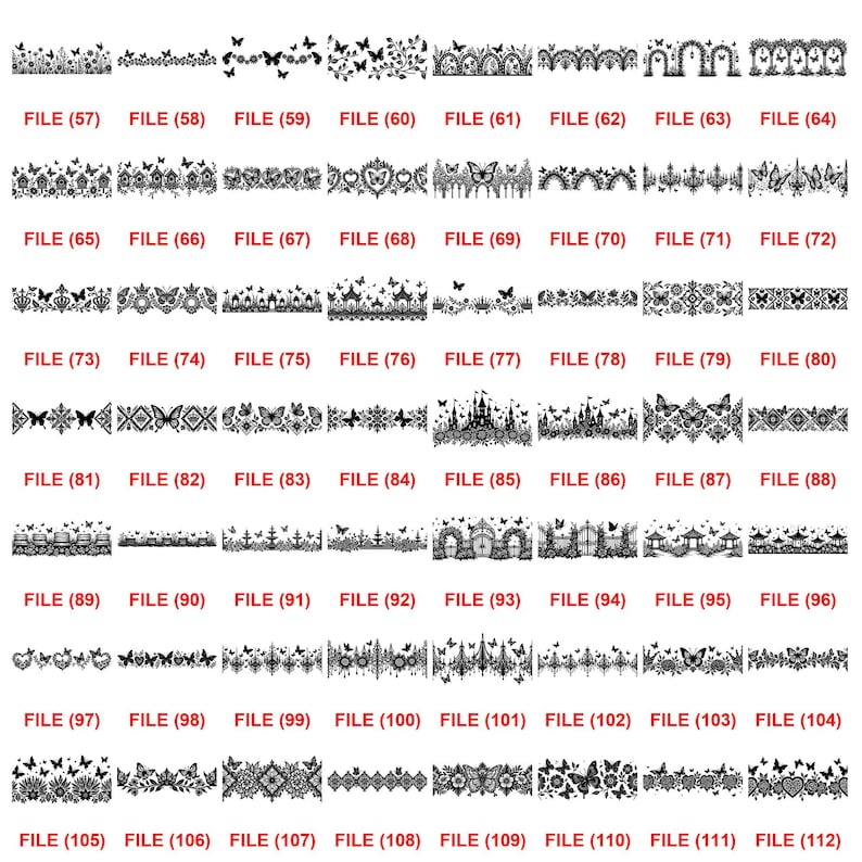 De File Place Rouge Fichier de gravure laser avec bordure transparente papillons : sous ...