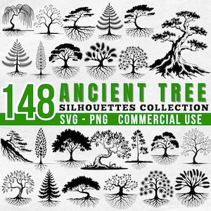 Ancient and Classic Tree Silhouettes: SVG PNG Files for Cricut (Commercial Use, Instant Download)