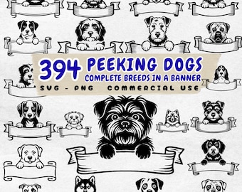 Hundrasbanner med kikar: SVG PNG-filer för Cricut (kommersiellt bruk, omedelbar nedladdning)