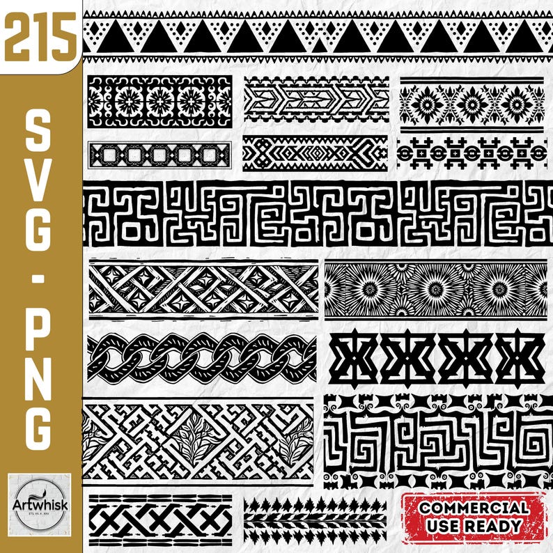 Mexican Tooled Leather Aztec Border Designs: SVG PNG Files (commercial ...