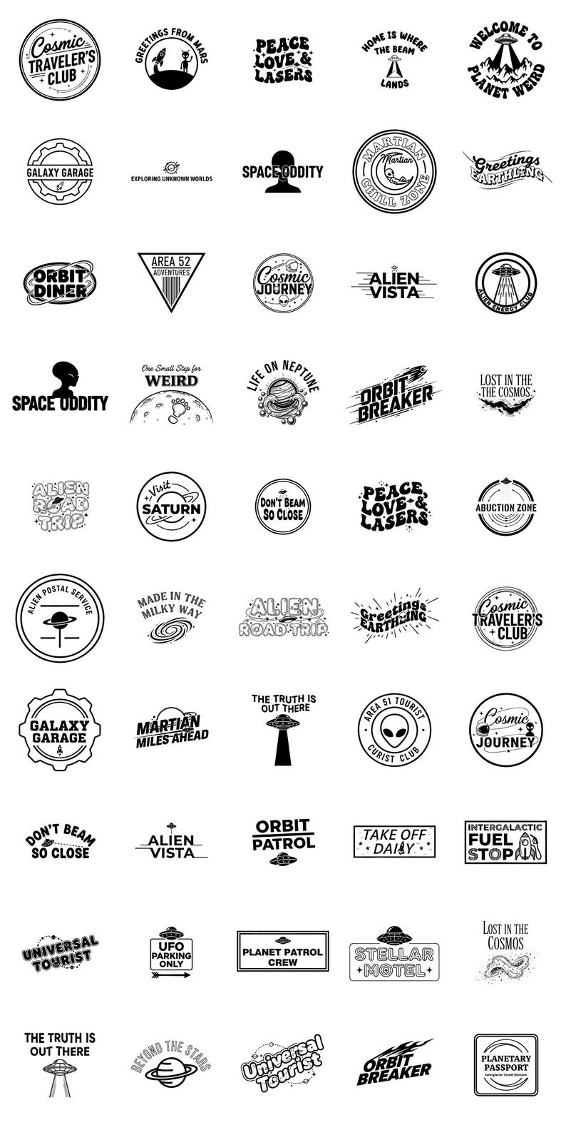 Alien Planet Sayings SVG: PNG Files for Cricut (commercial Use, Instant ...