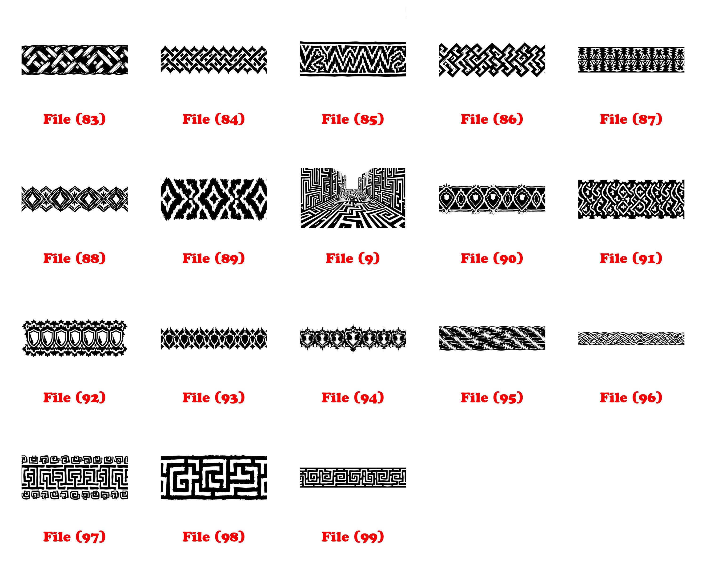 Mexican Tooled Leather Aztec Border Designs: SVG PNG Files (commercial ...
