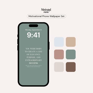 Motivation Quote Phone Wallpapers – 6 Colors, Digital Download, Aesthetic Inspirational Backgrounds, Instant Download