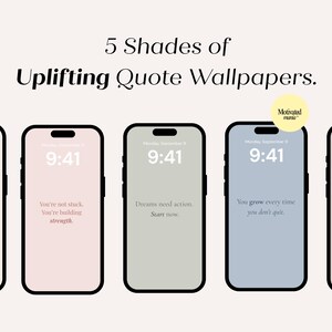 Uplifing Quote Wallpaper, Motivational Quote 5 Colors, Digital Download, Aesthetic Inspirational Backgrounds, Instant Download, Self care