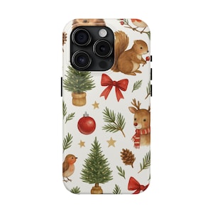 Merry Christmas Phone Cases for iPhone 16 15 14 13 12 11 X XR XS, Samsung Galaxy S24 S23 S22 S21, Festive Phone Cases