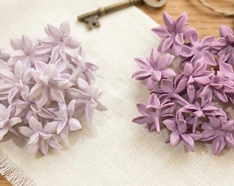 Mini cuentas de arcilla con forma de flor de jazmín Pikake, suministros para manualidades de joyería, color malva, 20 mm