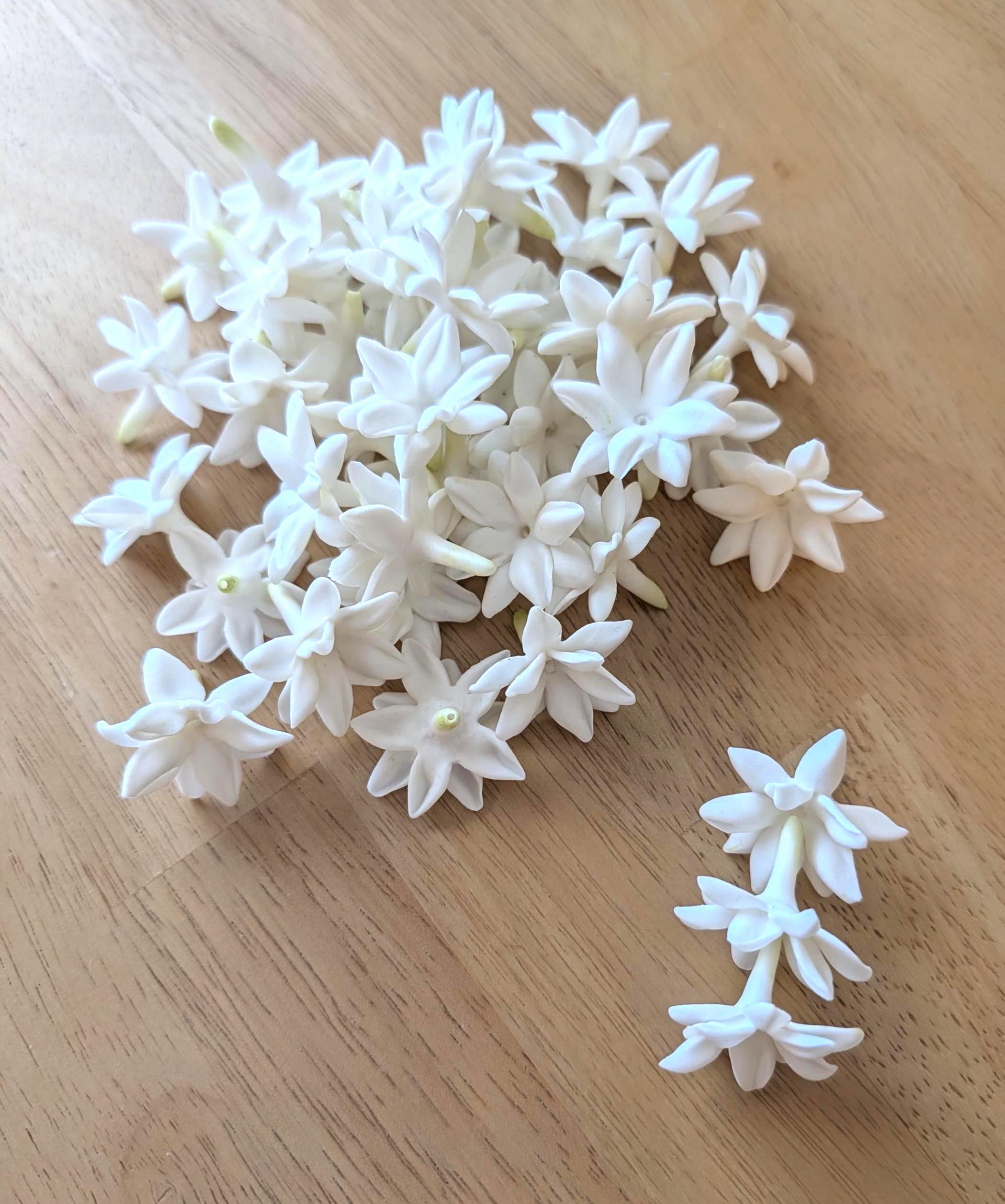 Large Hair Barrette Opaque White Jasmine Easter Spring Summer Flower 3.5\
