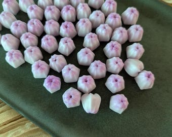 Purple Green Crown Flower Clay Beads Hawaiian Lei Jewelry Making (100 pcs)