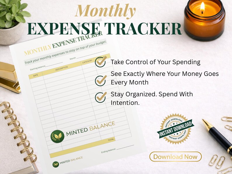 Monthly Expense Tracker Printable | Simple Expense Tracker for ...