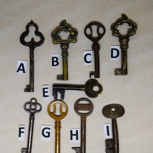 VINTAGE SKELETON KEY~Barrel Key~Steampunk~Jewelry Craft~Shadowbox Filler~Oddity-Curiosity L1