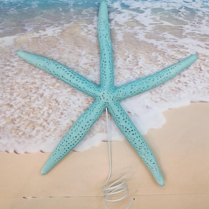 Real STARFISH TREE TOPPER ~ 9 3/4&quot; ~ Starfish Topper ~ Coastal Christmas Tree Topper ~ Painted