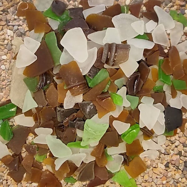 2 lbs SEA GLASS ~ Green~White ~ Amber Seaglass ~ Mosaic ~ Aquarium ~ Wedding Decor ~ fREE sHIPPING