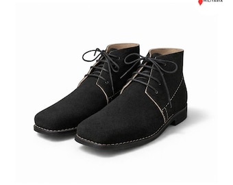 Handmade Civil War Brogan Boots | Roughout Leather Combat Shoes | 19th Century Military Reenactment Footwear
