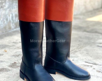 Handmade Colonial Leather Boot - Revolutionary War Style Officer Riding Boots